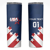 Custom USA Soccer Skinny Tumbler Play To Win - Wonder Print Shop