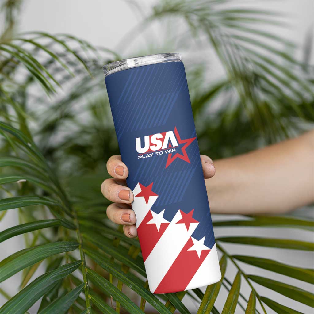 Custom USA Soccer Skinny Tumbler Play To Win - Wonder Print Shop