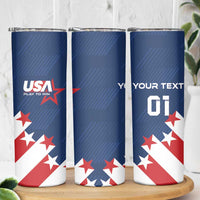 Custom USA Soccer Skinny Tumbler Play To Win - Wonder Print Shop