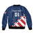 Custom USA Soccer Sleeve Zip Bomber Jacket Play To Win - Wonder Print Shop