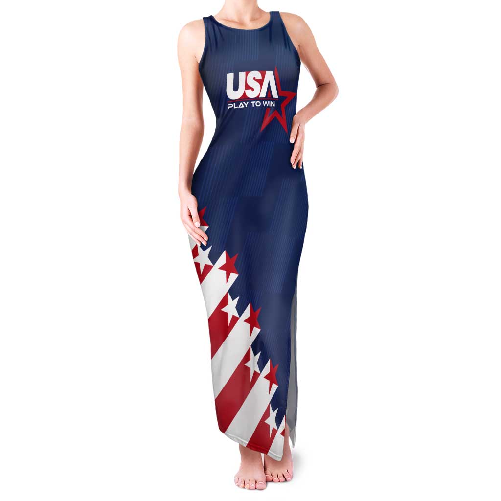 Custom USA Soccer Tank Maxi Dress Play To Win - Wonder Print Shop