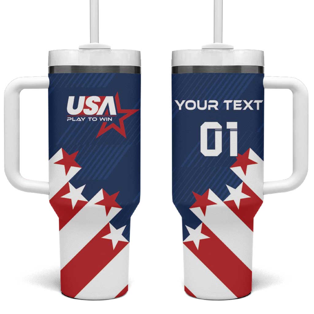Custom USA Soccer Tumbler With Handle Play To Win - Wonder Print Shop