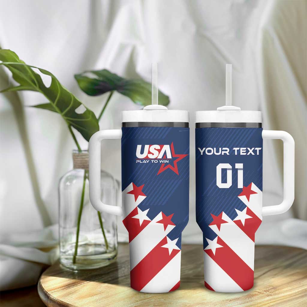 Custom USA Soccer Tumbler With Handle Play To Win - Wonder Print Shop