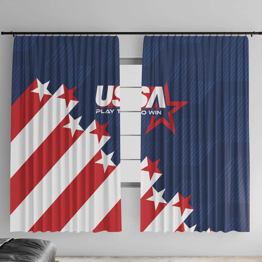 USA Soccer Window Curtain Play To Win - Wonder Print Shop
