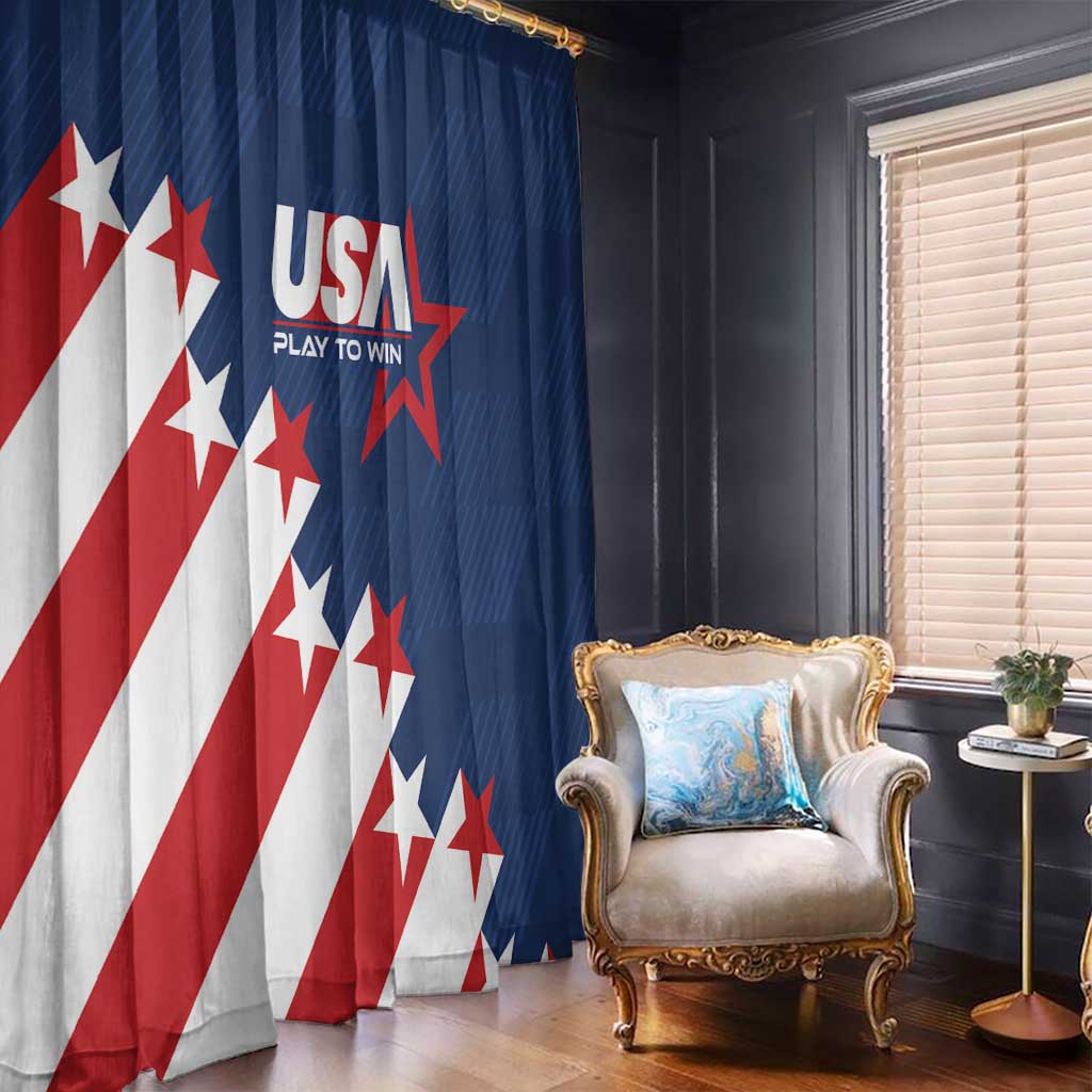 USA Soccer Window Curtain Play To Win - Wonder Print Shop