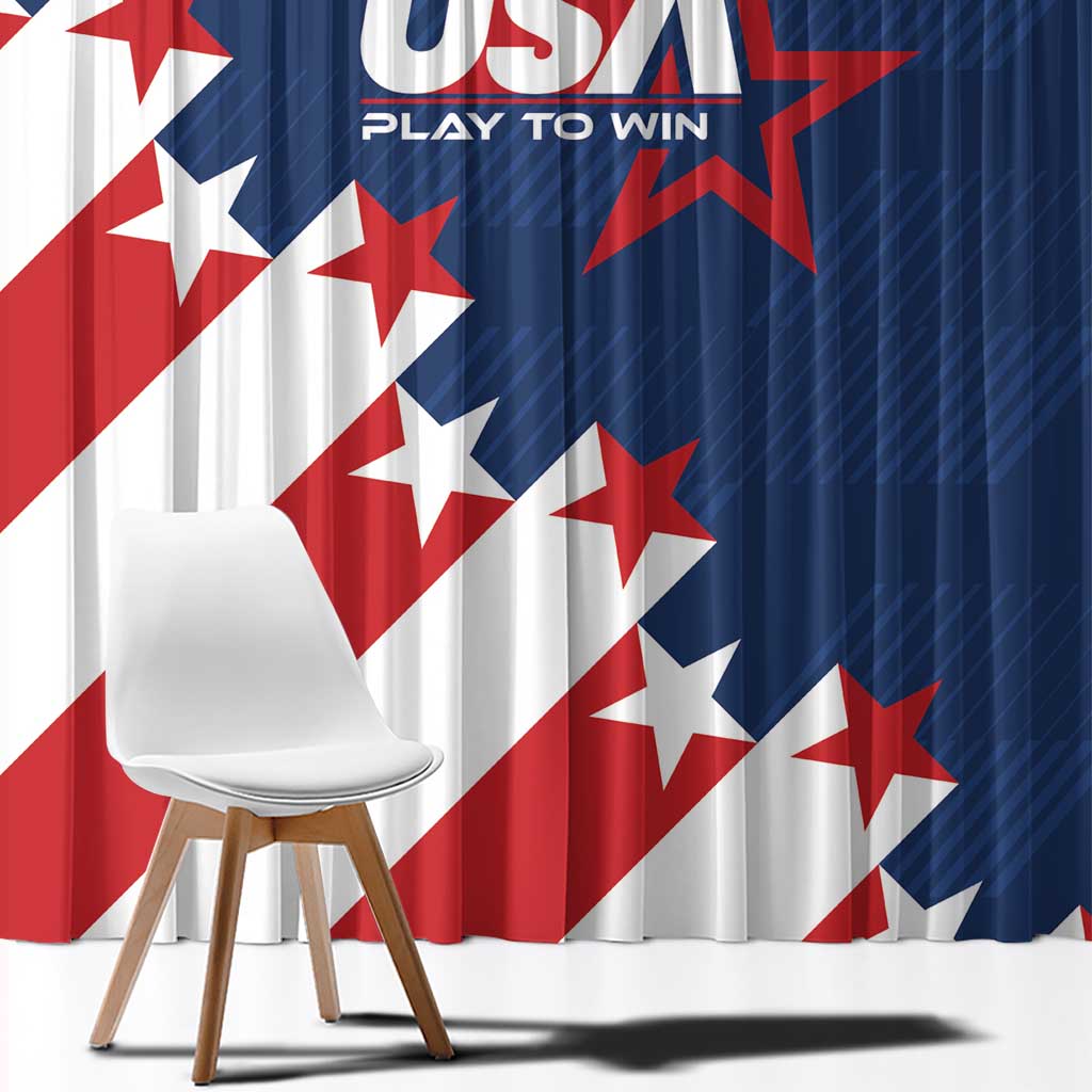 USA Soccer Window Curtain Play To Win - Wonder Print Shop