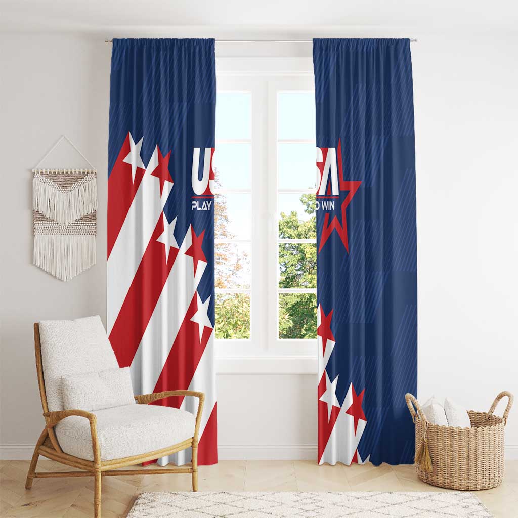 USA Soccer Window Curtain Play To Win - Wonder Print Shop