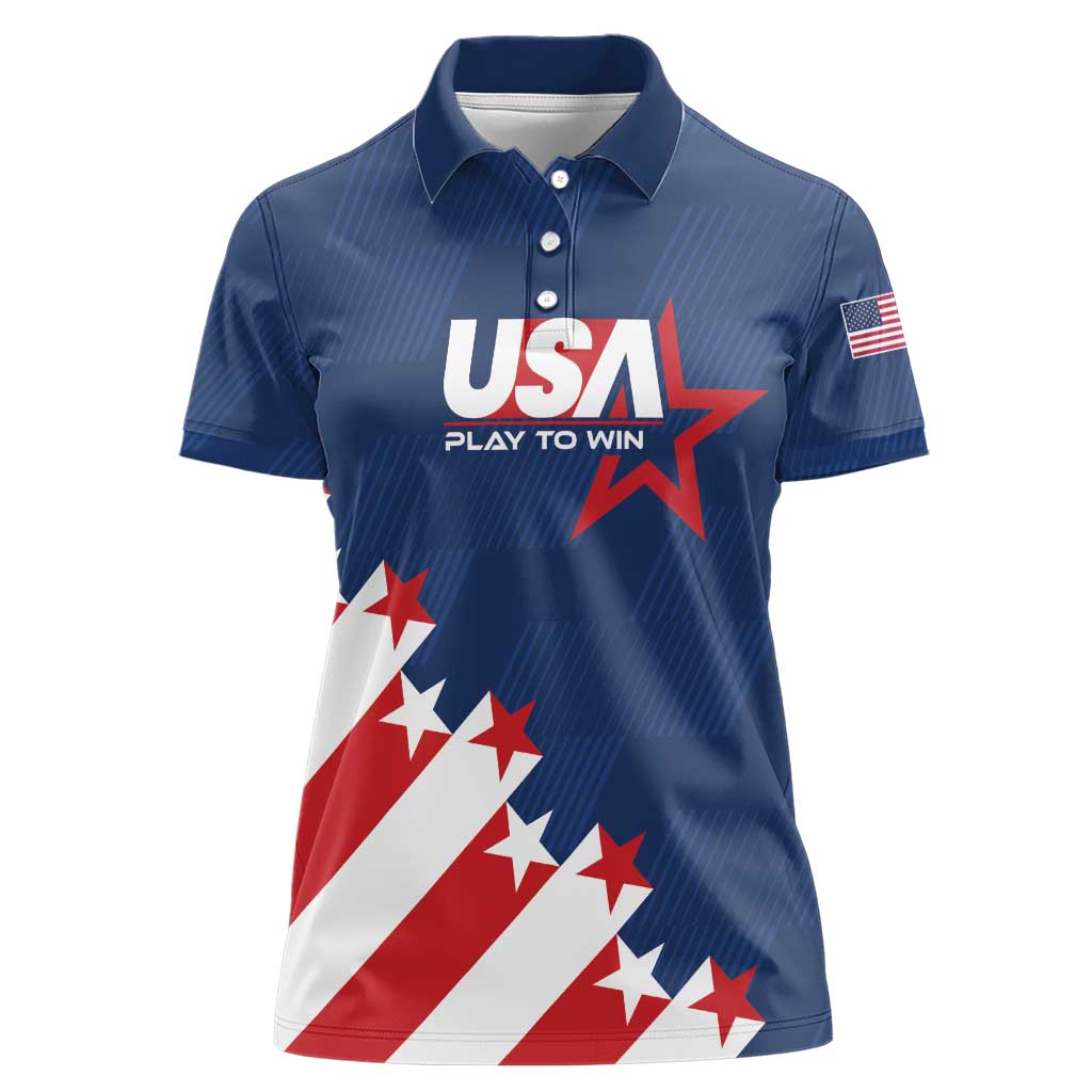 Custom USA Soccer Women Polo Shirt Play To Win - Wonder Print Shop