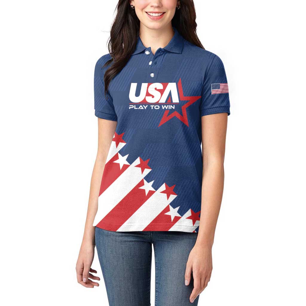 Custom USA Soccer Women Polo Shirt Play To Win - Wonder Print Shop