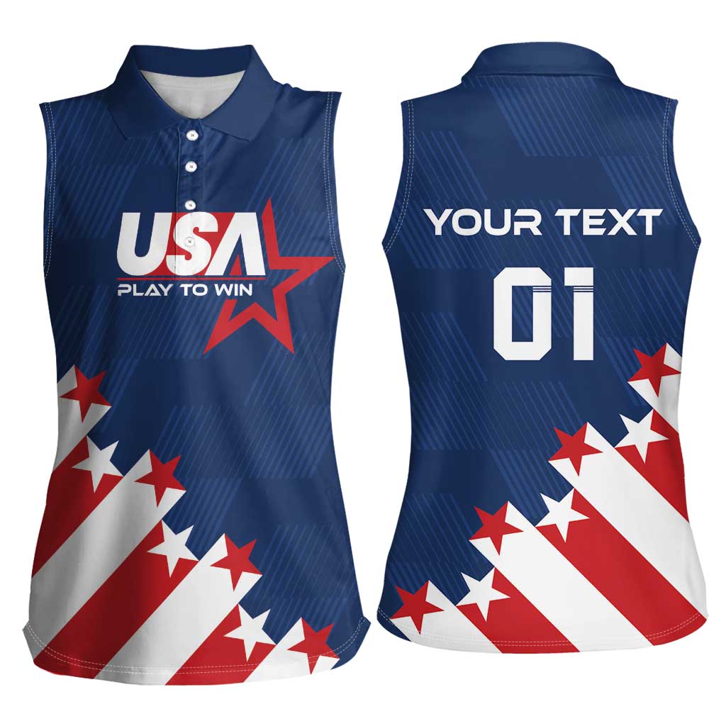 Custom USA Soccer Women Sleeveless Polo Shirt Play To Win - Wonder Print Shop