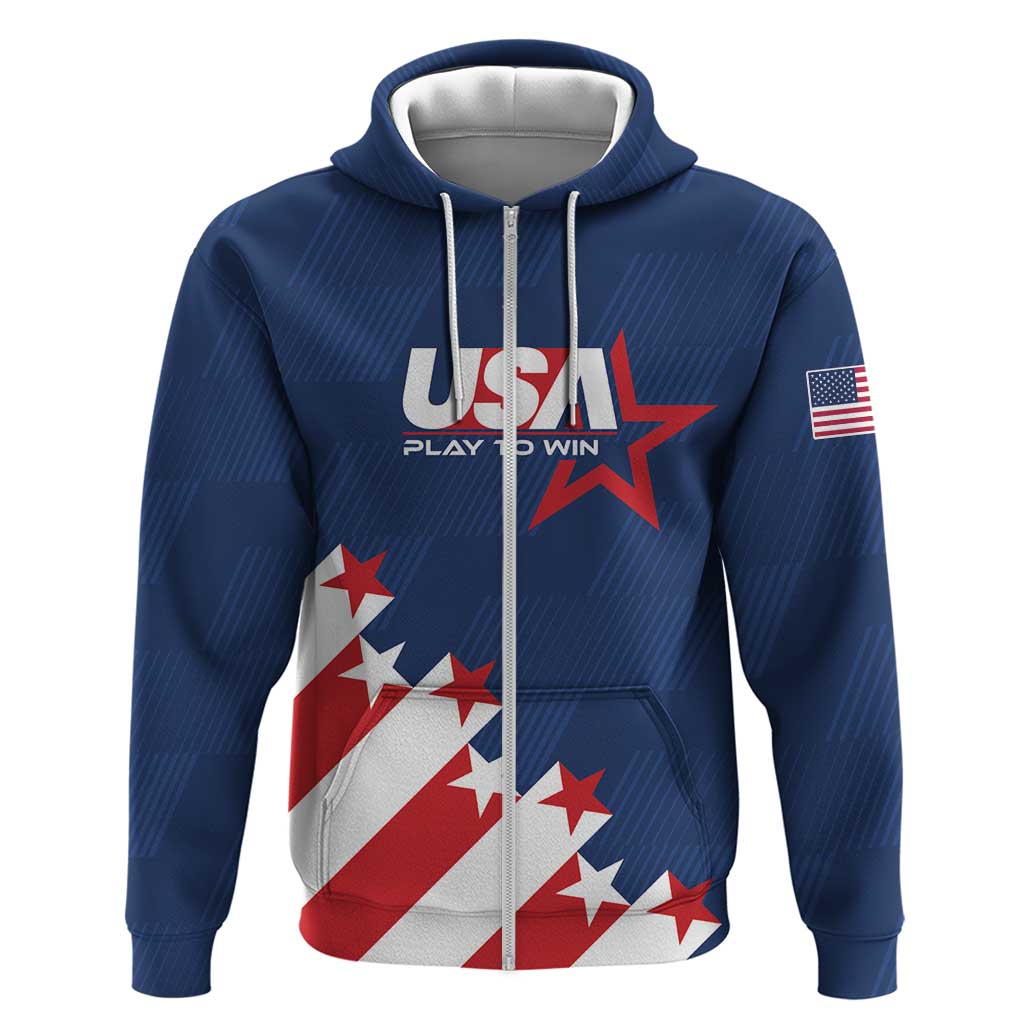 Custom USA Soccer Zip Hoodie Play To Win - Wonder Print Shop