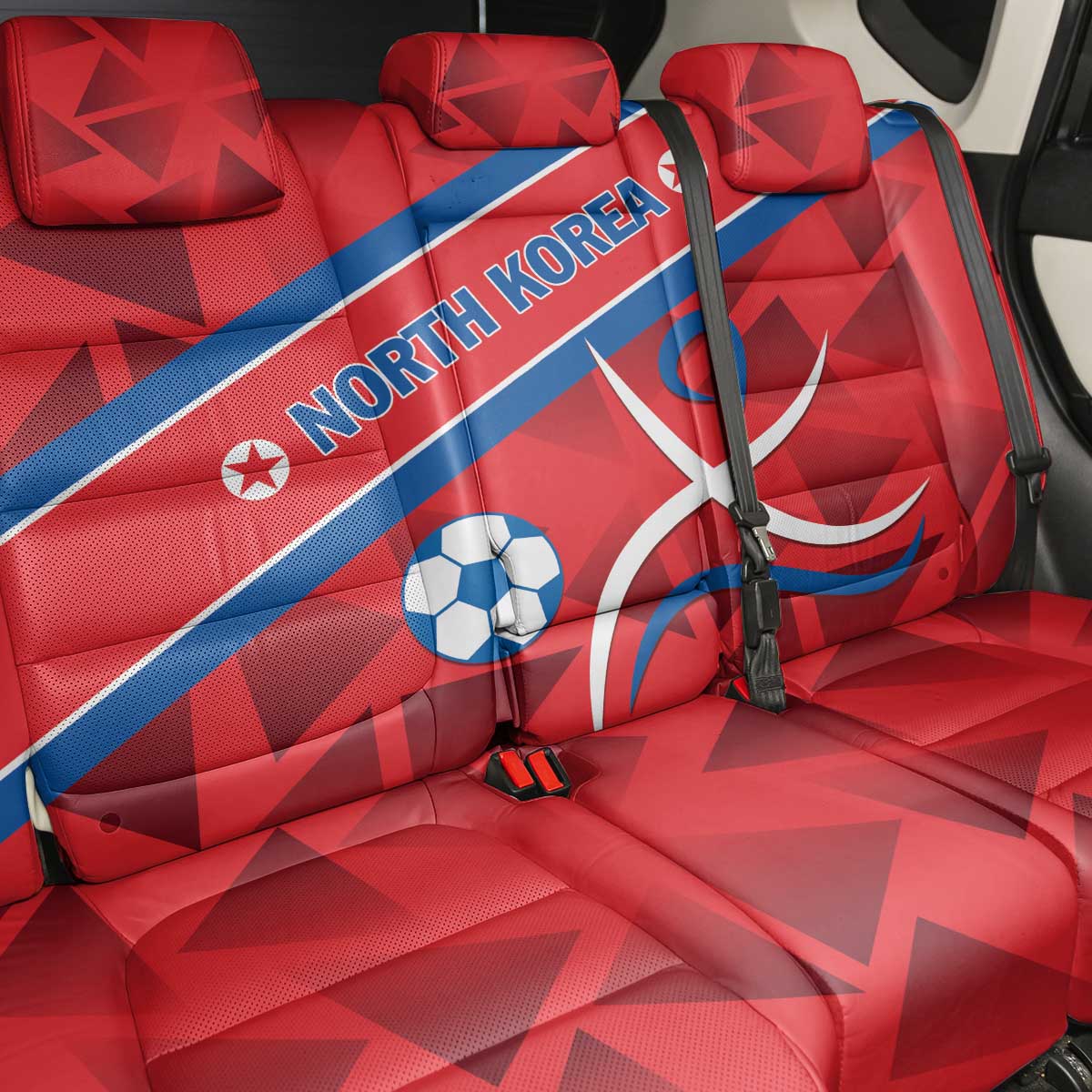 North Korea Football Back Car Seat Cover Go Champion - Wonder Print Shop