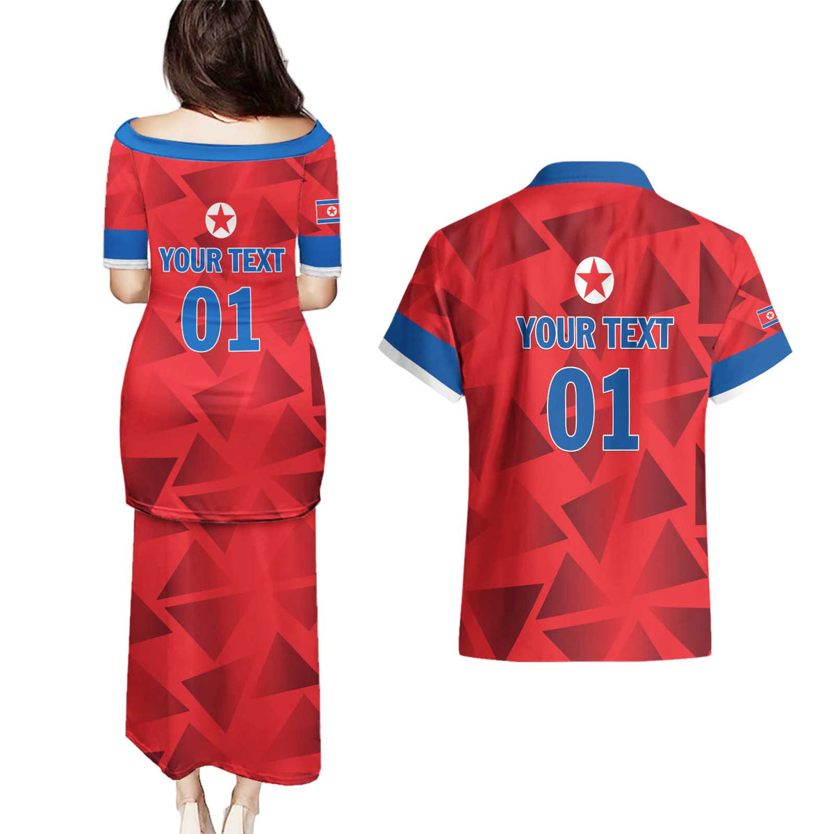 Custom North Korea Football Couples Matching Puletasi and Hawaiian Shirt Go Champion - Wonder Print Shop
