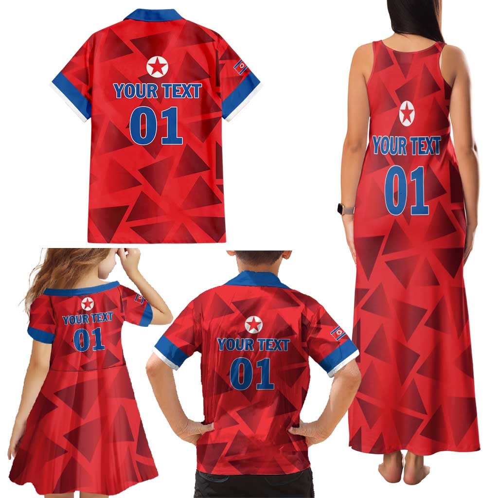 Custom North Korea Football Family Matching Tank Maxi Dress and Hawaiian Shirt Go Champion - Wonder Print Shop