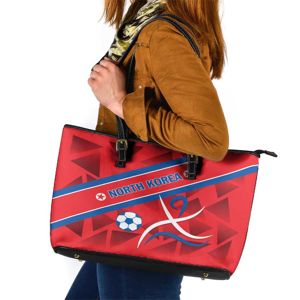 North Korea Football Leather Tote Bag Go Champion - Wonder Print Shop