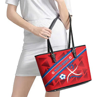 North Korea Football Leather Tote Bag Go Champion - Wonder Print Shop