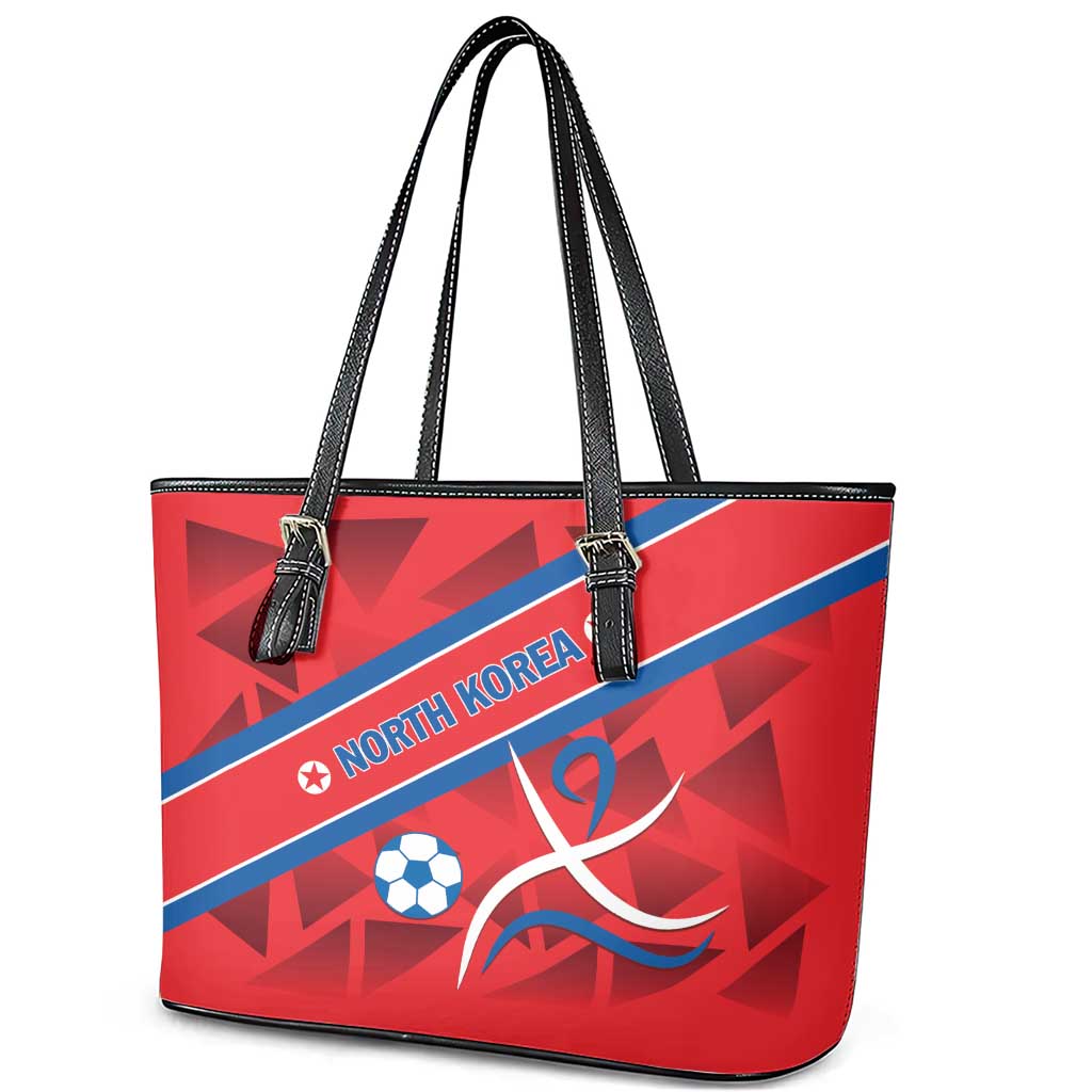 North Korea Football Leather Tote Bag Go Champion - Wonder Print Shop