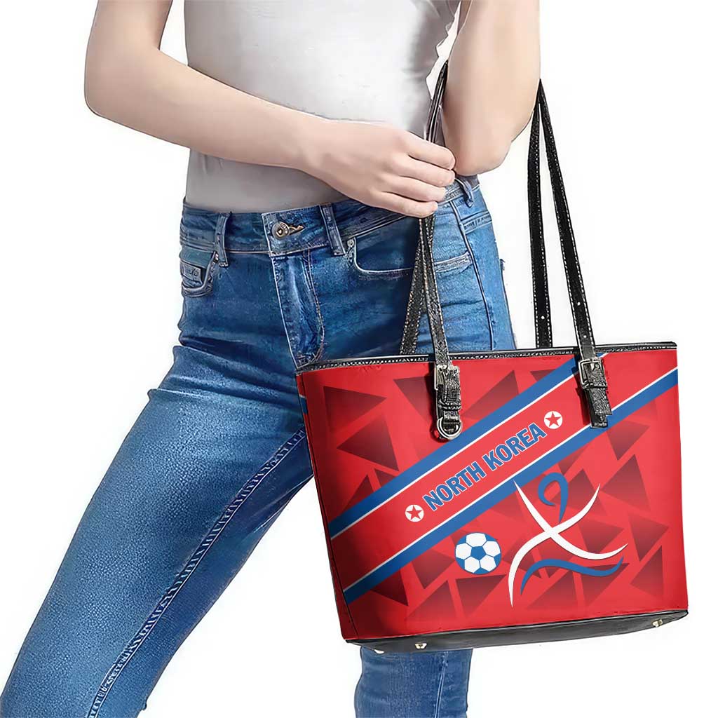 North Korea Football Leather Tote Bag Go Champion - Wonder Print Shop