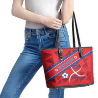 North Korea Football Leather Tote Bag Go Champion - Wonder Print Shop
