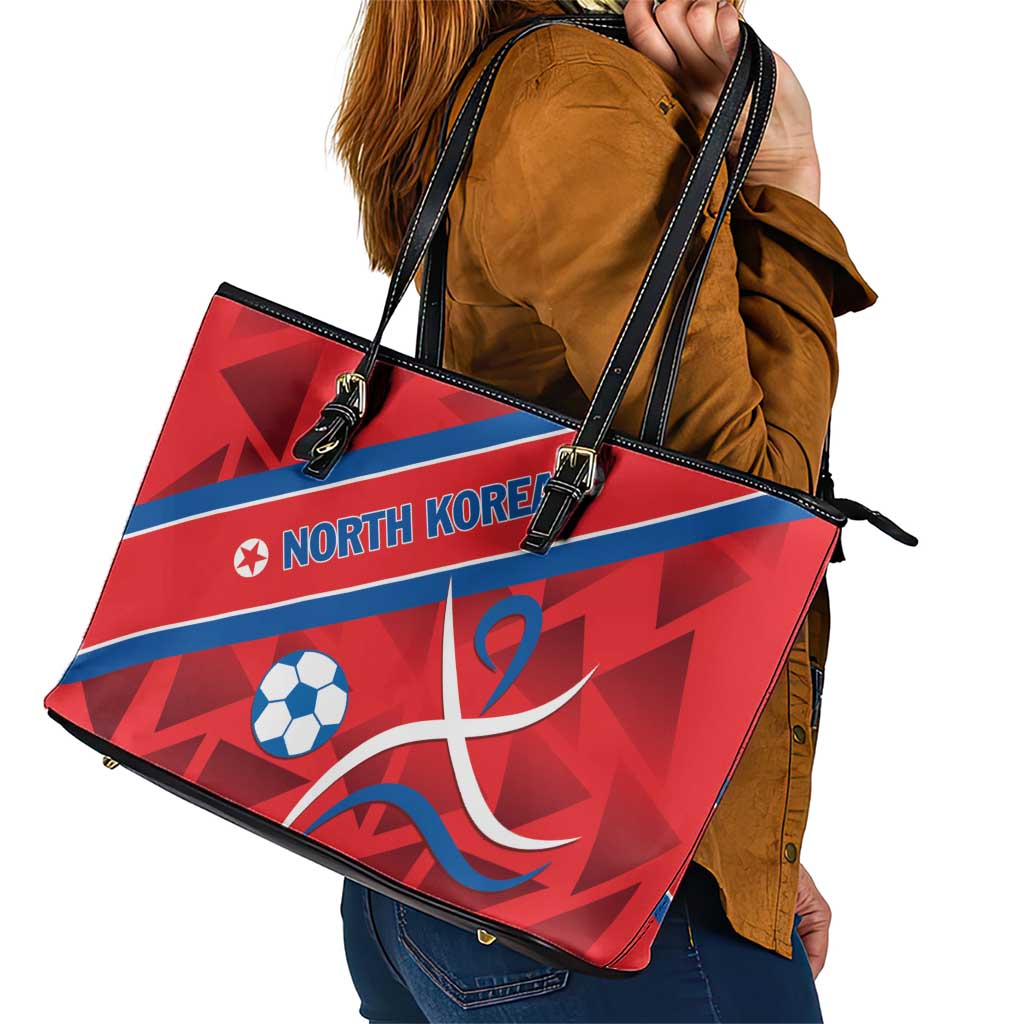 North Korea Football Leather Tote Bag Go Champion - Wonder Print Shop