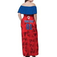 Custom North Korea Football Off Shoulder Maxi Dress Go Champion - Wonder Print Shop