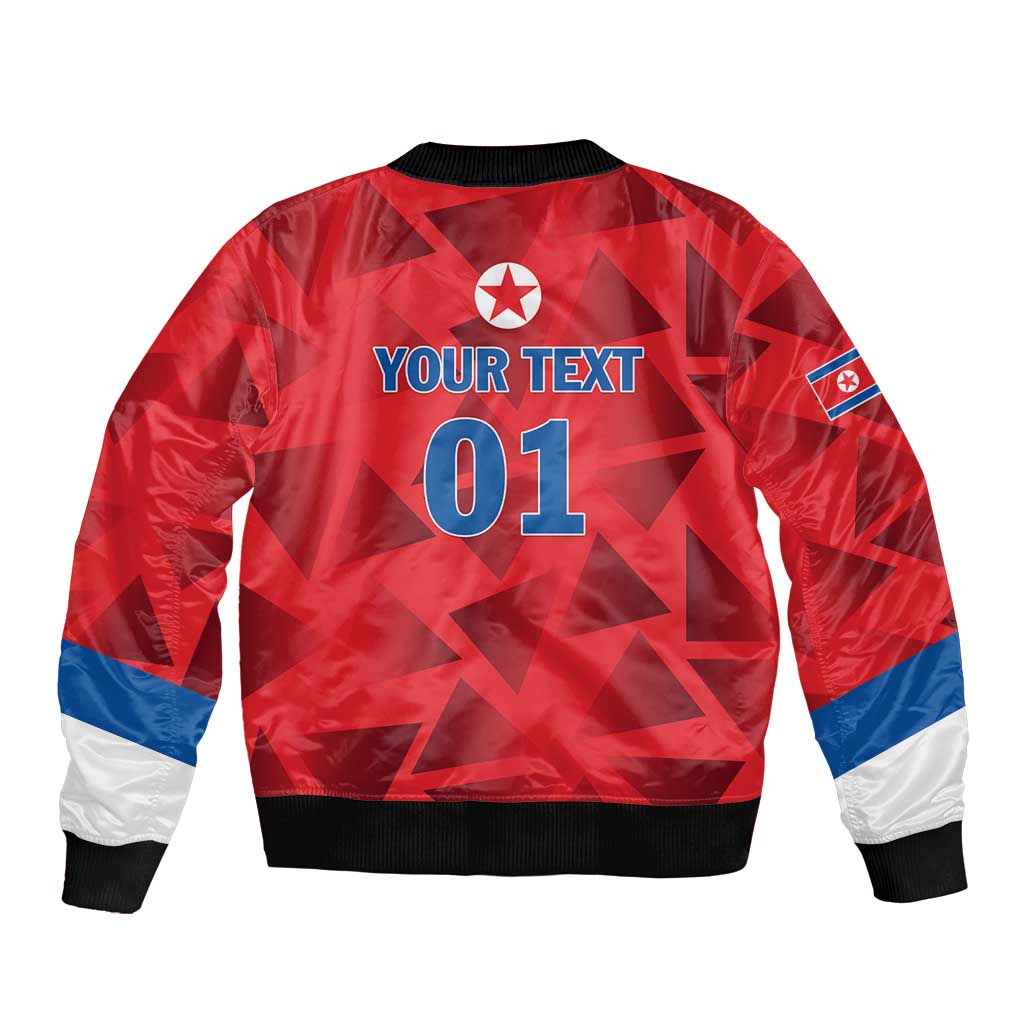 Custom North Korea Football Sleeve Zip Bomber Jacket Go Champion - Wonder Print Shop