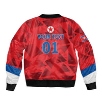 Custom North Korea Football Sleeve Zip Bomber Jacket Go Champion - Wonder Print Shop