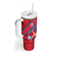 Custom North Korea Football Tumbler With Handle Go Champion - Wonder Print Shop