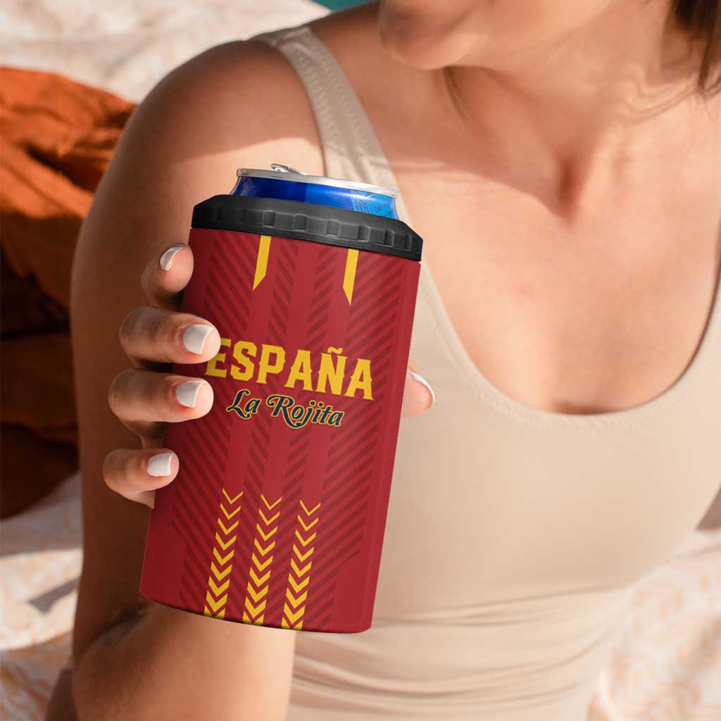 Custom Spain Football 4 in 1 Can Cooler Tumbler Go La Rojita - Wonder Print Shop