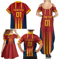 Custom Spain Football Family Matching Summer Maxi Dress and Hawaiian Shirt Go La Rojita - Wonder Print Shop