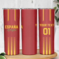 Custom Spain Football Skinny Tumbler Go La Rojita - Wonder Print Shop