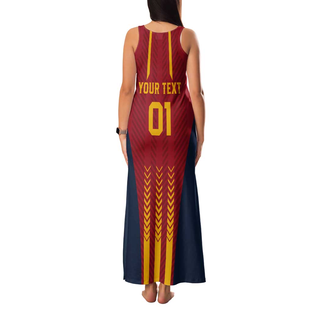 Custom Spain Football Tank Maxi Dress Go La Rojita - Wonder Print Shop