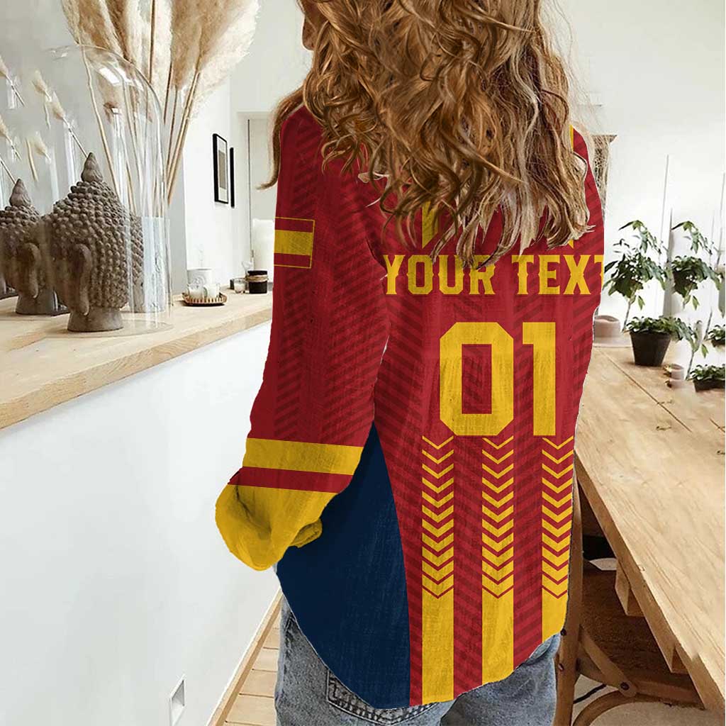 Custom Spain Football Women Casual Shirt Go La Rojita - Wonder Print Shop