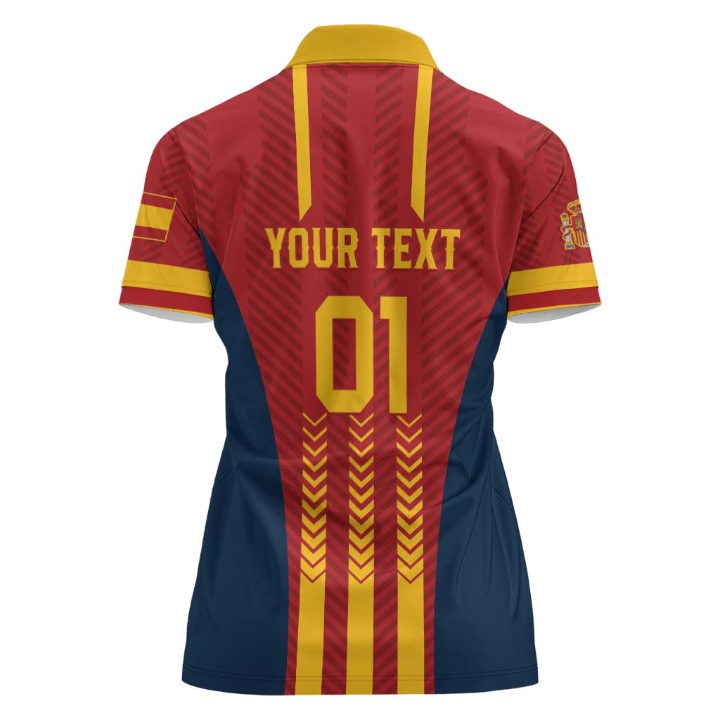 Custom Spain Football Women Polo Shirt Go La Rojita - Wonder Print Shop
