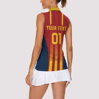 Custom Spain Football Women Sleeveless Polo Shirt Go La Rojita - Wonder Print Shop