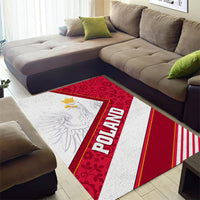 Poland Independence Day Area Rug Polska White Eagle Polish Floral Pattern - Wonder Print Shop