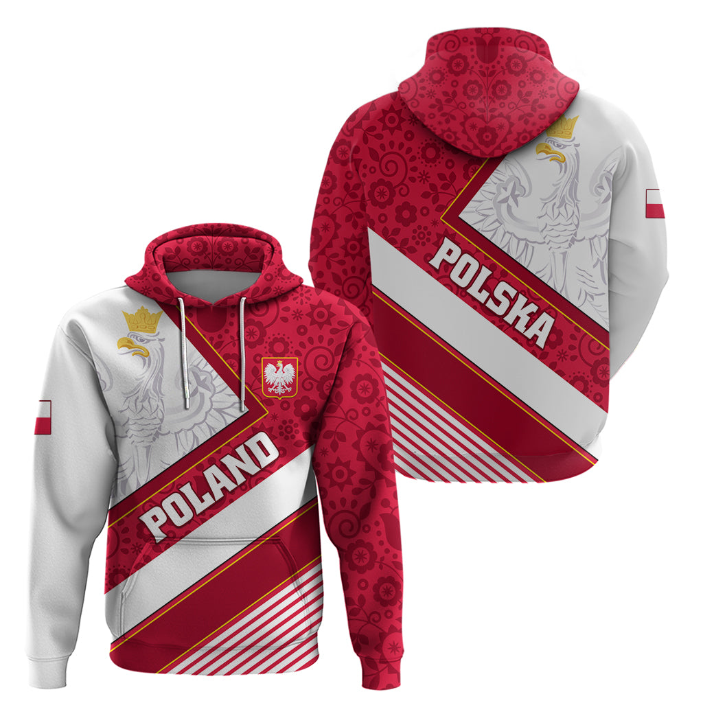 Poland Independence Day Hoodie Polska White Eagle Polish Floral Pattern - Wonder Print Shop