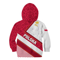 Poland Independence Day Kid Hoodie Polska White Eagle Polish Floral Pattern - Wonder Print Shop