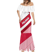 Poland Independence Day Mermaid Dress Polska White Eagle Polish Floral Pattern - Wonder Print Shop