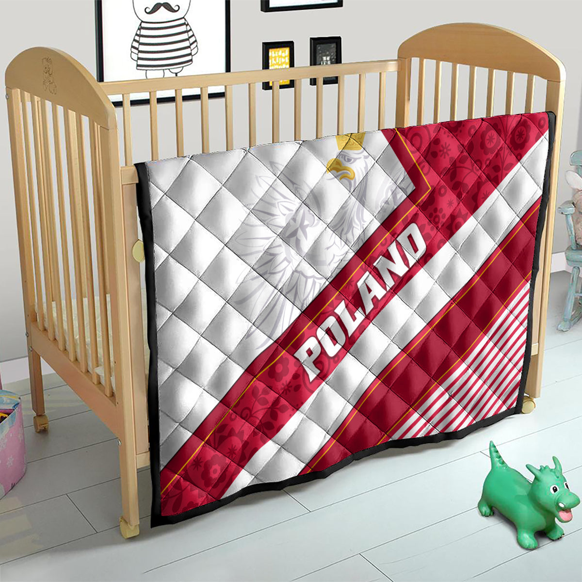 Poland Independence Day Quilt Polska White Eagle Polish Floral Pattern - Wonder Print Shop