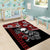 Hawaii Halloween Area Rug Hibiscus Skull Kakau Pattern - Wonder Print Shop