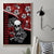 Hawaii Halloween Canvas Wall Art Hibiscus Skull Kakau Pattern - Wonder Print Shop