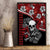 Hawaii Halloween Canvas Wall Art Hibiscus Skull Kakau Pattern - Wonder Print Shop