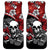 Hawaii Halloween Car Mats Hibiscus Skull Kakau Pattern - Wonder Print Shop