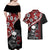 Hawaii Halloween Couples Matching Off Shoulder Maxi Dress and Hawaiian Shirt Hibiscus Skull Kakau Pattern - Wonder Print Shop