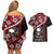 Hawaii Halloween Couples Matching Off Shoulder Short Dress and Hawaiian Shirt Hibiscus Skull Kakau Pattern - Wonder Print Shop