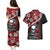 Hawaii Halloween Couples Matching Puletasi Dress and Hawaiian Shirt Hibiscus Skull Kakau Pattern - Wonder Print Shop