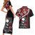 Hawaii Halloween Couples Matching Short Sleeve Bodycon Dress and Hawaiian Shirt Hibiscus Skull Kakau Pattern - Wonder Print Shop