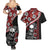 Hawaii Halloween Couples Matching Summer Maxi Dress and Hawaiian Shirt Hibiscus Skull Kakau Pattern - Wonder Print Shop
