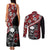 Hawaii Halloween Couples Matching Tank Maxi Dress and Long Sleeve Button Shirts Hibiscus Skull Kakau Pattern - Wonder Print Shop